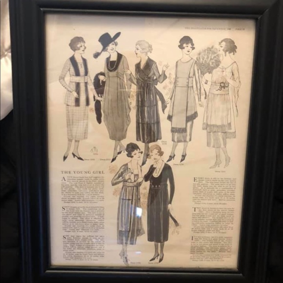 Other - Vintage 1918 fashion art print